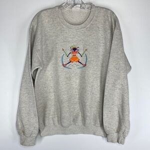 Vintage Santee Heavyweight Hipster Hippie Ski Crag Crew Sweatshirt Medium